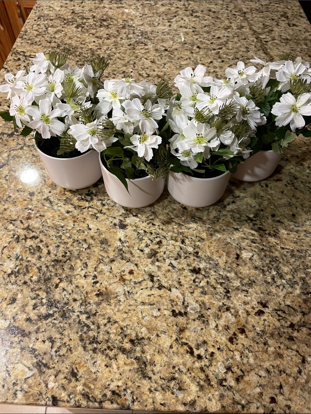 Home Accents White Faux Flower Pot Set — Lifelike Artificial Blossom Display